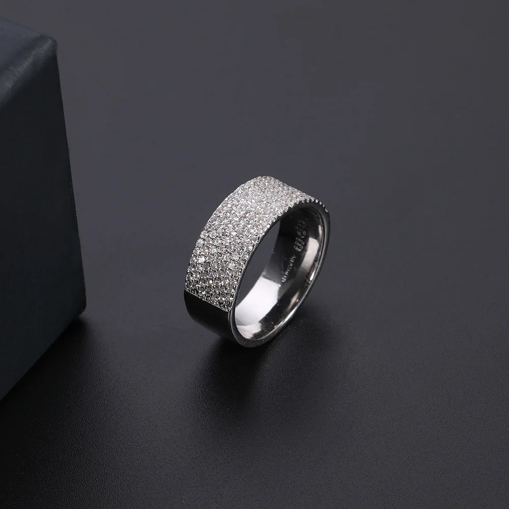 

Funmode White Gold Color Black CZ Wedding Party Ring For Women Jewelry anillos mujer Statement Ring Wholesale FR135