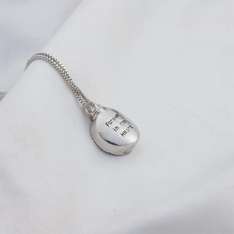Forever in the Heart Alloy Cremation Jewelry Tree of Life Round Urn Pendant Memorial Keepsake Urn Pendant Ashes Necklace