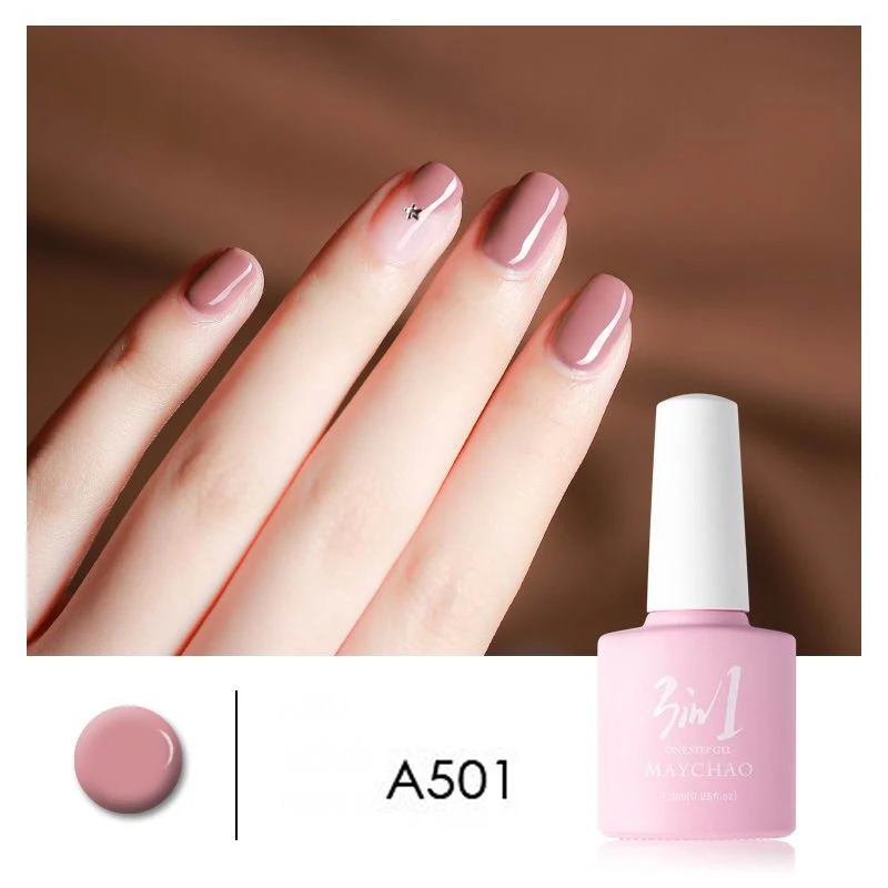 MAYCHAO 36colors 3 in 1 Gel Nail Polish UV LED Gel Varnish Soak Off Nail Lacquer For Autumn Winter Long-lasting - Цвет: A501