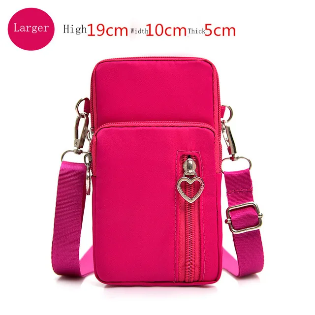 Универсальная сумка-кошелек для iphone 4, 5, 6, 7, 8 Plus, X, Xr, XS, Max, 11 Pro, Max, чехол для телефона, чехол для мобильного телефона, сумка через плечо - Цвет: Pink Larger