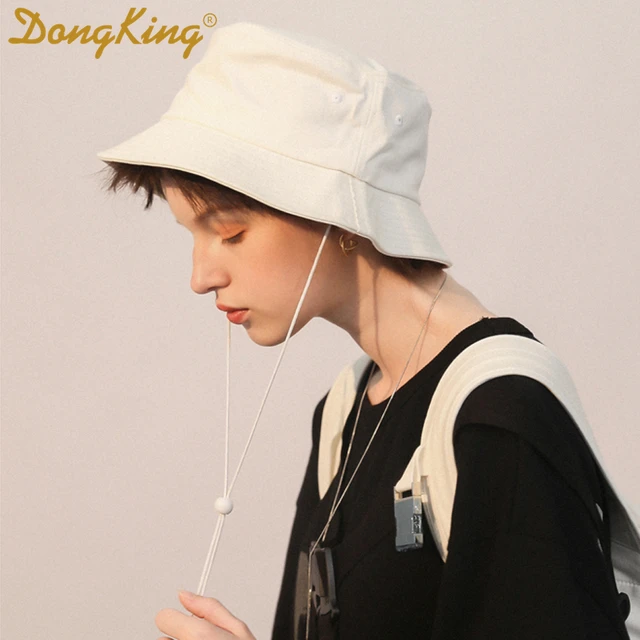 Dongking Big Size Bucket Hats Windproof String Hat Big Large Head
