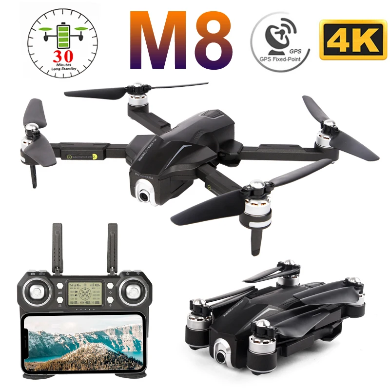 M8 5G gps WiFi FPV RC Дрон с 4K HD камерой оптический поток широкий угол складной