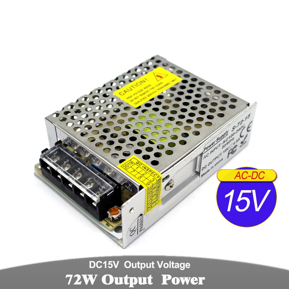 Power Supply DC 12V 15V 18V 24V 36V 48V 48W 60W 72W Lighting Transformers 110v 220v AC to DC12V DC24V DC36V DC48V SMPS For Light