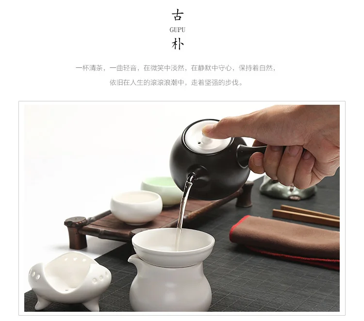 Керамический чайник в японском стиле с боковой ручкой, один чайник кунг-фу, чайный горшок, набор, белый чай, пуэр, чайный чайник