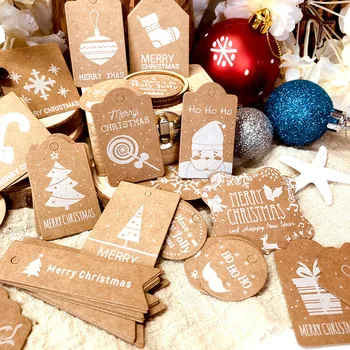 

DIY Party Stamp Label Holiday For Writing Tie On Package Name Card Paper With Twine String Christmas Gift Tags Present Wrap