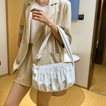 

Women Simple Dumplings Messenger Bag Designer Retro 2020 New Fashion Cloud Female Crossbody Shoulder Bag Tide Handbag Clutch Bag