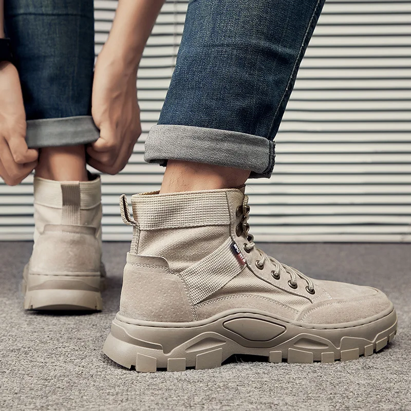 

Autumn And Winter Genuine Leather Worker Boot Men's New Style Casual Versatile Desert Boots Wolf Warriors Martin Ankle Boots