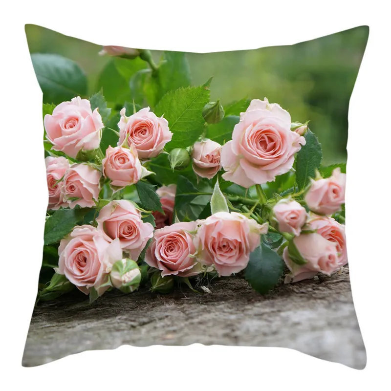 Fuwatacchi наволочки с цветком орхидеи, цветные декоративные наволочки с розами для домашнего дивана, полиэфирные подушки, Наволочки 45*45 см - Цвет: PC13343