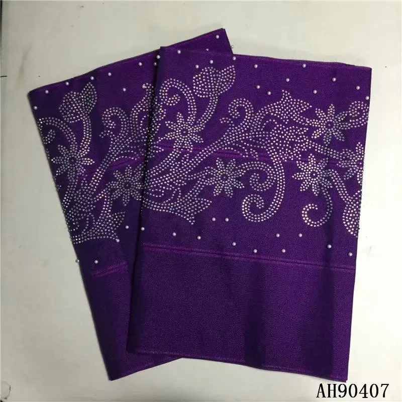 Африканский гелевый головной убор ASO OKE Высококачественная нигерийская Кружевная повязка на голову ASO OKE обертывание бисером и стойками для вечерние 2 шт./лот