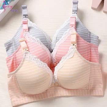 

SEXYWG Maternity Nursing Bra Pregnant Mother Mama Open Breast Bra Cotton Wire Free Sleep Underwear Lactating Nursing Bralette