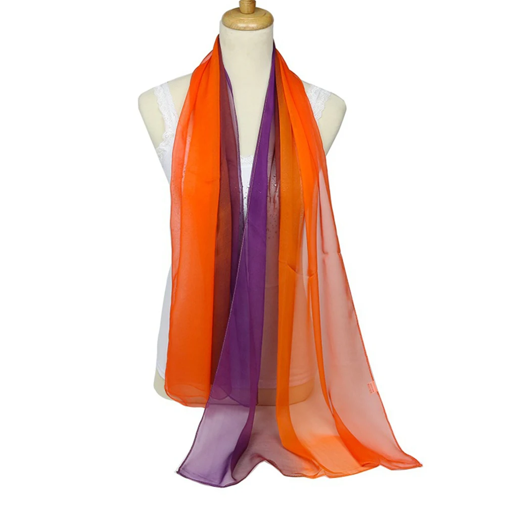 1 PC Lady scarf women Gradient rainbow Color Long Wrap Women's Shawl Scarf foulard  hijab scarf Top sale 4