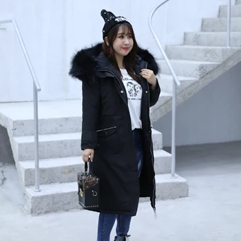 

New Women Parkas 2019 Thick Jackets Winter Ladies Long Coats Plus Over siz 4XL 5XL With Hood Fake Fur Female Big size Outwear
