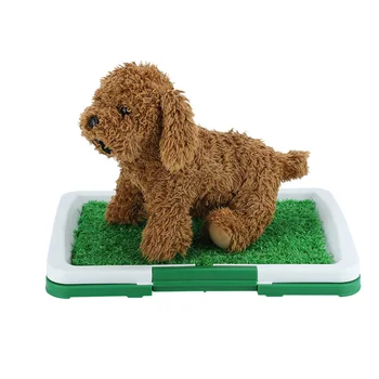 

New Dog Pet Potty Plastic training tray Toilet Mat Grass Pad with Mesh+Collection Tray Home Indoor Restroom Toilet Pee Training
