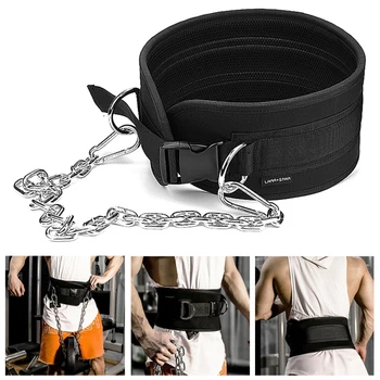 

Thick Neoprene Weight Lifting Belts With Chain Dipping Belt For Pull Up Chin Up Kettlebell Barbell Fitness Bodybuilding Gym Belt