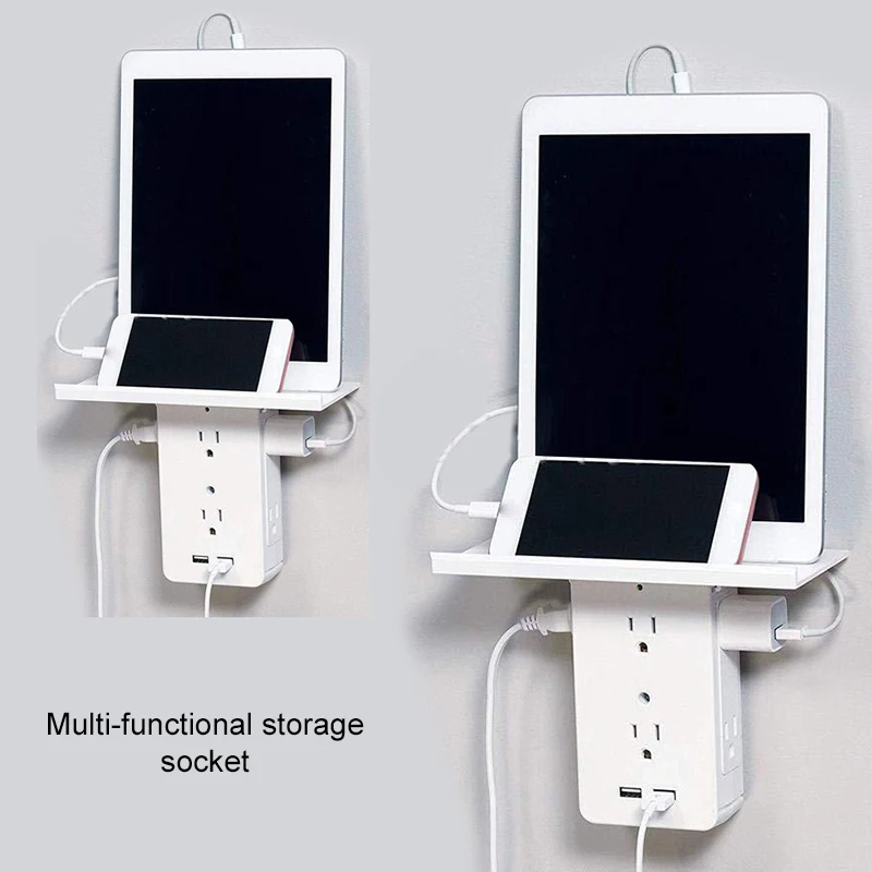 

High Quality Socket Shelf 8-Port Surge Protector Wall Socket Expander Multi-Function Plug Wall Outlet Station