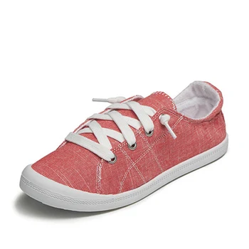 

Women Flats Canvas Print Slip On Shoes Ladies Soft Comfortable White Shoe Woman Casual Lace Up Female