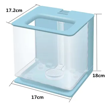 

4 Colors Fish Tank Aquarium Small Breeding Acrylic Clear Box Mini Desktop Home Office Aquarium Decoration Self Clean Fish Tank