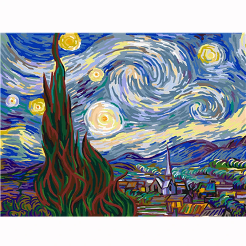 

Starry Sky Wall Art Picture Painting By Numbers Pictures By Numbers Digital Painting Coloring By Number Modern Home Decor Gift