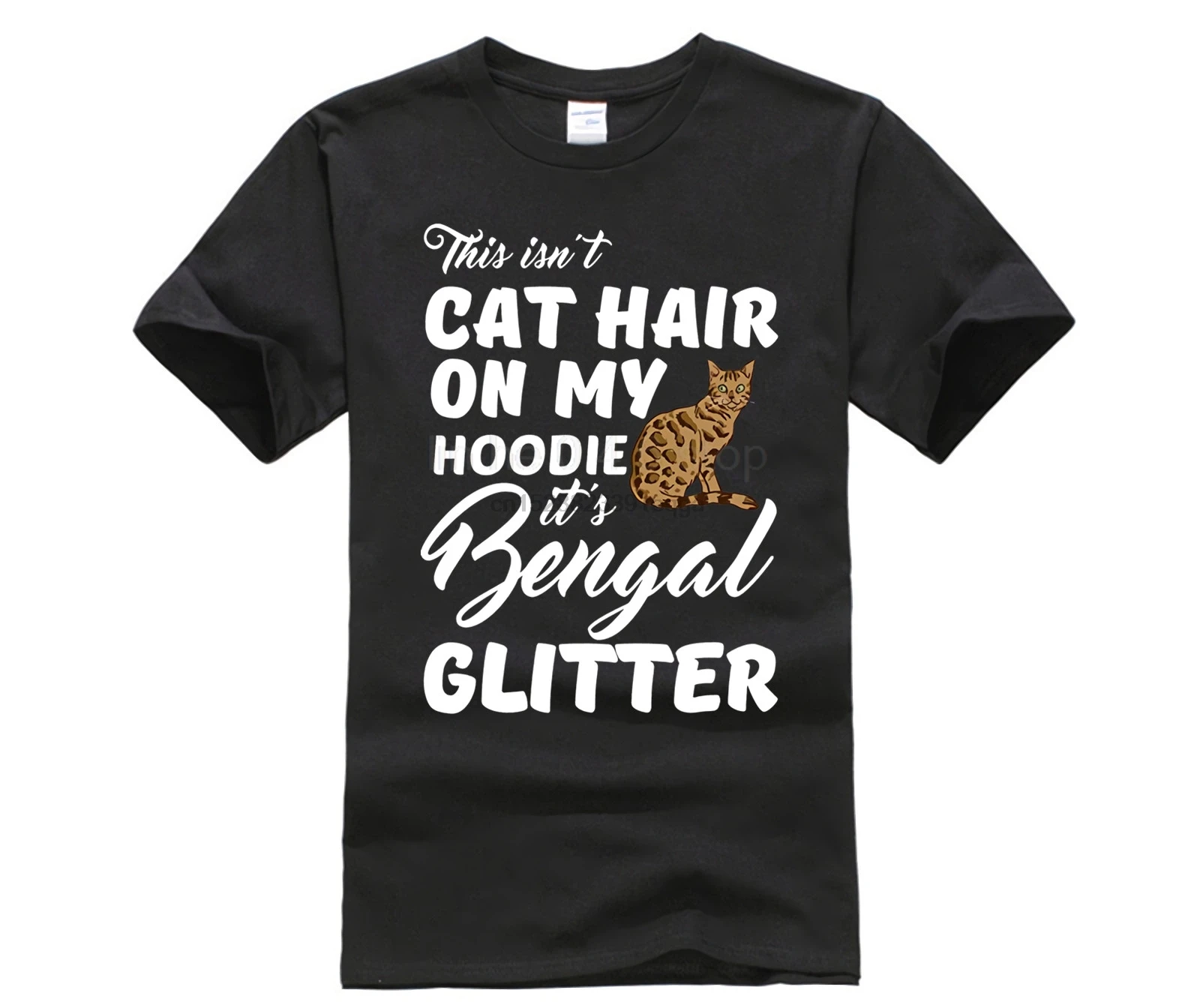 This Is is NT Cat Hair On My Shirt It Бенгальская Блестящая футболка модная модный крутой Топ