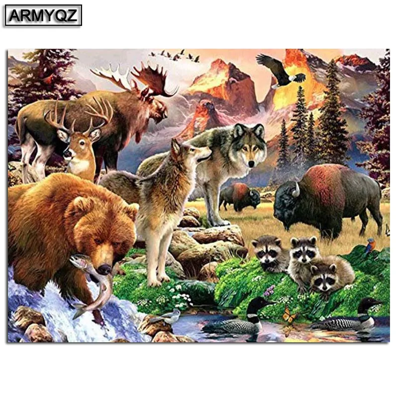 много зверей. 3d пазл educa. множество животных. дикие животные африки. звери леса.