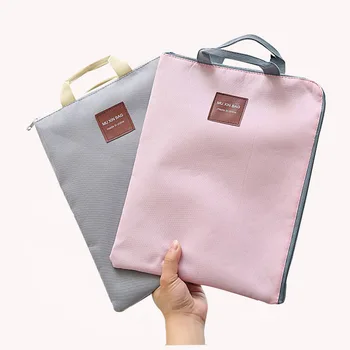 

3PCS Canvas Zipper Multi-functional A4 File Folder Document Paper Organizer Storage Computer Bag Kids Office Supplies Wholesale