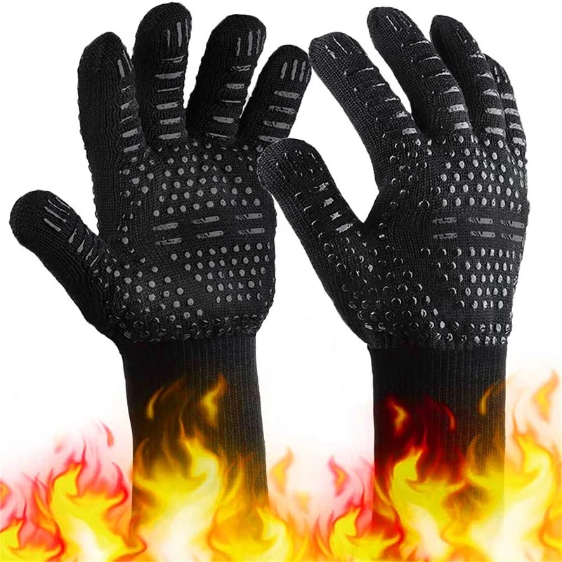 BBQ Gloves High Temperature Resistance Oven Mitts 500 Degree Celsius