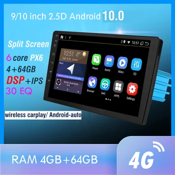 

1 din Android 10.0 PX6 Car Radio Stereo GPS Navi Audio Video Multimedia Player Unit PC Wifi BT HDMI AMP 7851 OBD DAB+ SWC 4G+64G