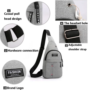 Men Fashion Multifunction Shoulder Bag 3