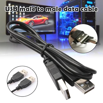 이중 USB 컴퓨터 연장 케이블, USB 2.0 A 타입 수-A 수 케이블, 고속 480 Mbps 데이터 케이블, 데이터 라인, 블랙 0.5/1.2M