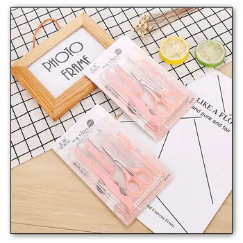 

300set5 Sets eyebrow cutting eyebrow scissors Set portable folding eyebrow knife eyebrow knife Set