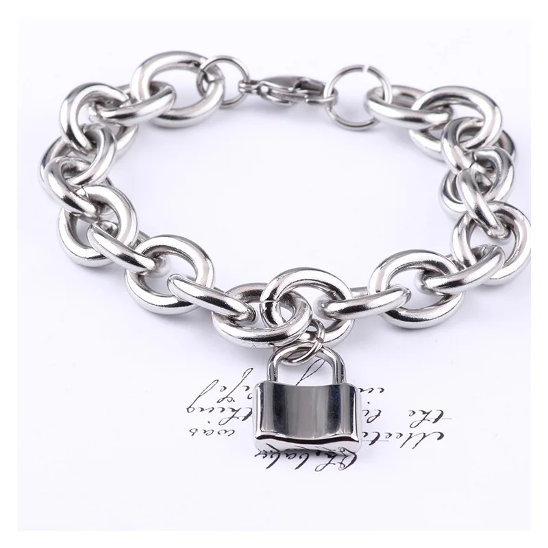 Couple Lock Bracelets Womens Stainless Steel Fashion Jewelry 2020 Chain on Hand Gifts for Female Accessories Wholesale | Украшения и