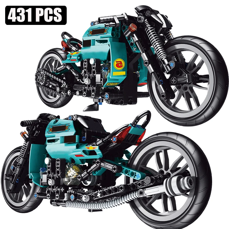 Городской высокотехнологичный мотоцикл модель автомобиля строительные блоки