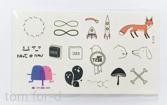 Wasserdichte Tattoo Paste Weibliche Kranz Kleine Fuchs Hunde