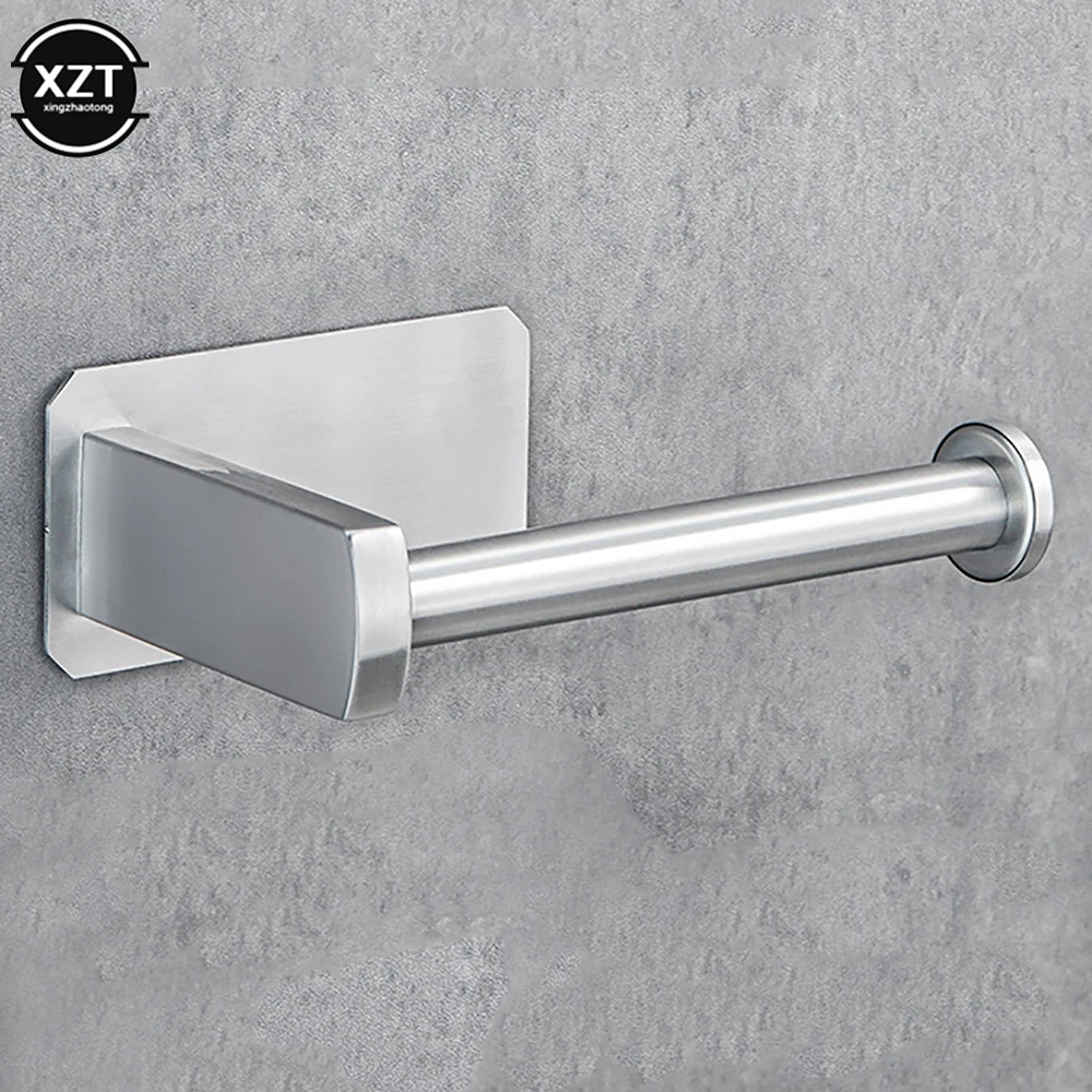 1 PC Wall-mounted Toilet Paper Holder Bathroom Roll Paper Accessories Stainless Steel Kitchen Towel Household Accessories
