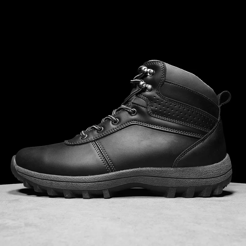 

2019 Autumn Hot Selling Men's Boots Korean-style British-Style Leather Boot plus Velvet Winter Comfortable Cotton-padded Shoes B