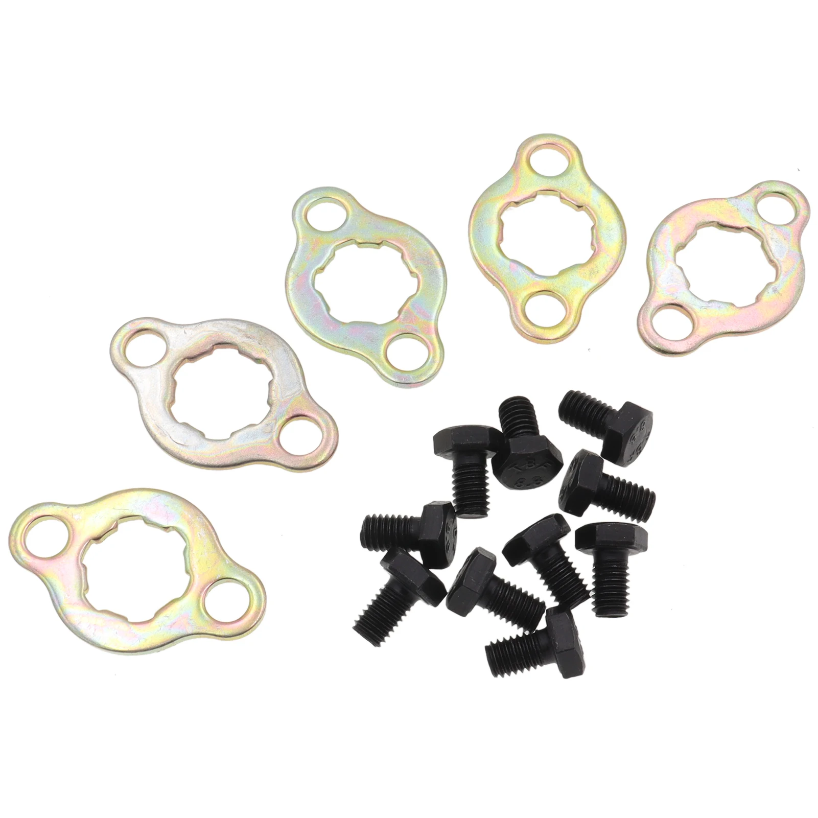 5Sets 17mm 20mm Front Engine 420# 428# Chain Sprocket Retainer Plate Locker Gasket Screw Engine Sprocket