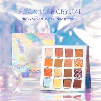 

FOCALLURE Crystal Eyeshadow Palette 16 Colors Sprinkles Shades of Palette High Pigmented Eye Shadow Makeup