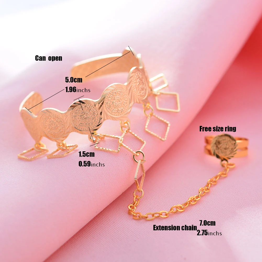 Wando медные, золотистого цвета браслеты с монетами для маленьких девочек Дубай Израиль ювелирные изделия золотой браслет кольцо для мальчиков детские арабские подарки на день рождения