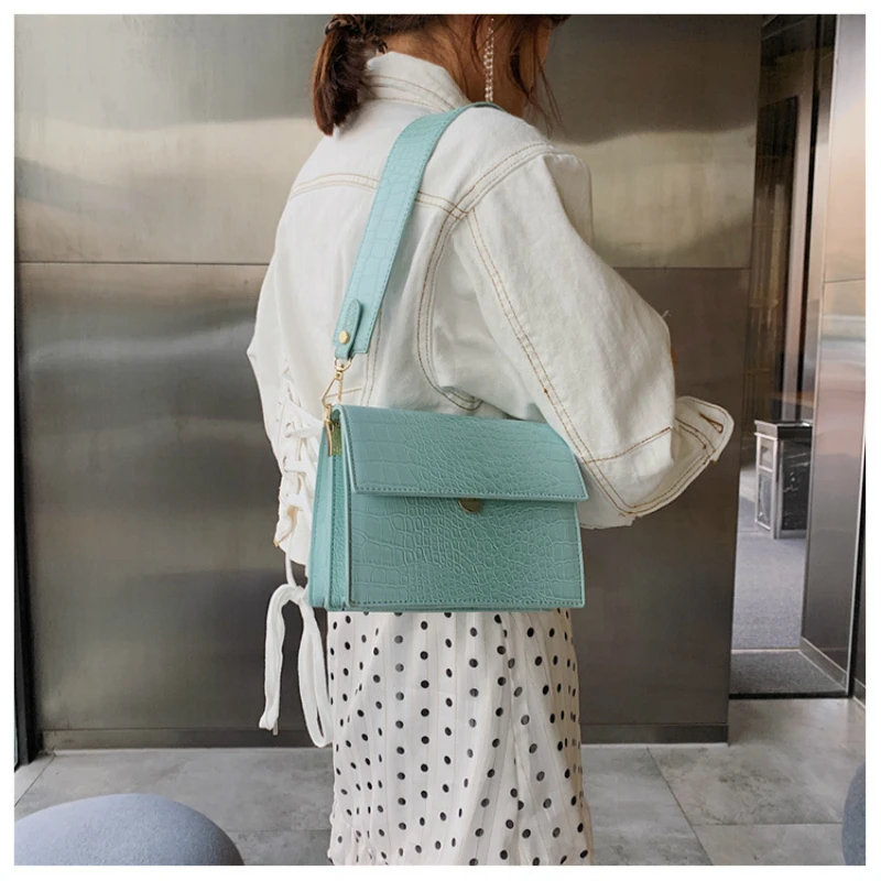 Women's Designer Luxury Handbag Fashion New High quality PU Leather Women Handbags Crocodile pattern Shoulder Messenger Bag