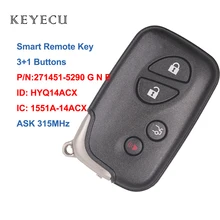 Keyecu умный Автомобильный Дистанционный ключ 315 МГц для Lexus RX350 RX450 RX450h GX460 LX570 CT200h, HYQ14ACX, 1551A-14ACX, 271451-5290G N E