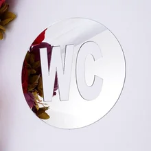 Акриловая 3D зеркальная Настенная Наклейка для туалета дверь вход знак DIY Наклейка Фреска черная серебряная Настенная Наклейка для туалета домашний декор