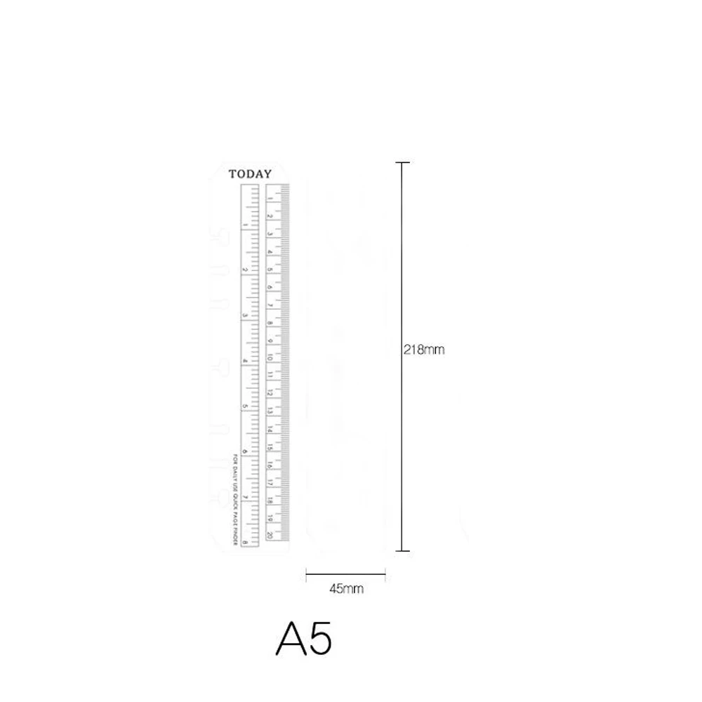 

A5 Size Plastic Ruler PP Matt Frosted Planner Agenda for 6 Holes Loose Leaf Spiral Notebook Organizer PR001