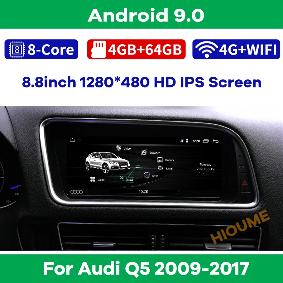 8core Android 9 0 автомобильный DVD радио мультимедиа плеер GPS навигации для Audi Q5 2009 2017 4 + 64G