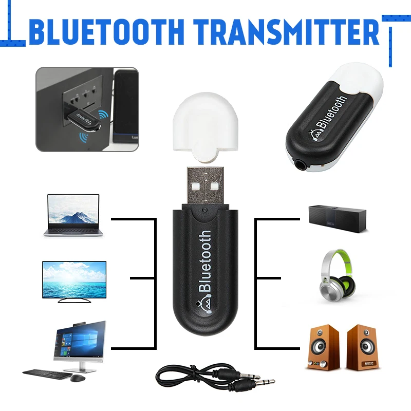 ТВ адаптер USB Blutooth передатчик RDA HJX-001 аудио Музыка Bluetooth V2.1 адаптер беспроводной ПК Аксессуары 3,5 мм аудио