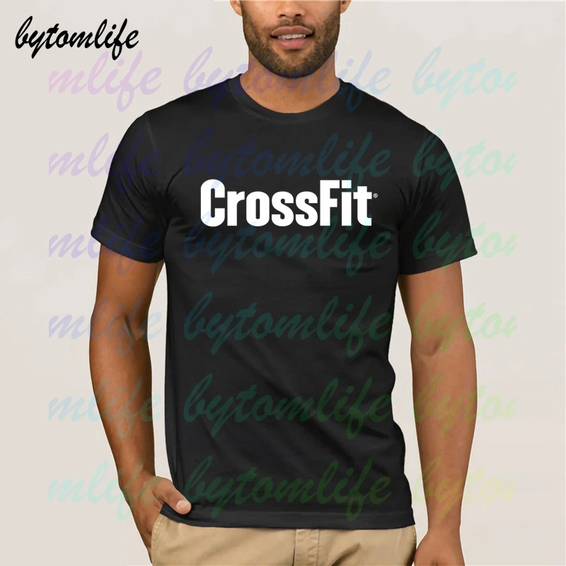 Новинка футболка с логотипом Crossfit летняя черная принтом популярная хлопковые