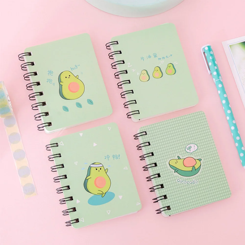 A7 Adorable Cute Avocado Notebook Rollover Mini Portable Coil Notepad Diary Book Exercise Book School Office Supply