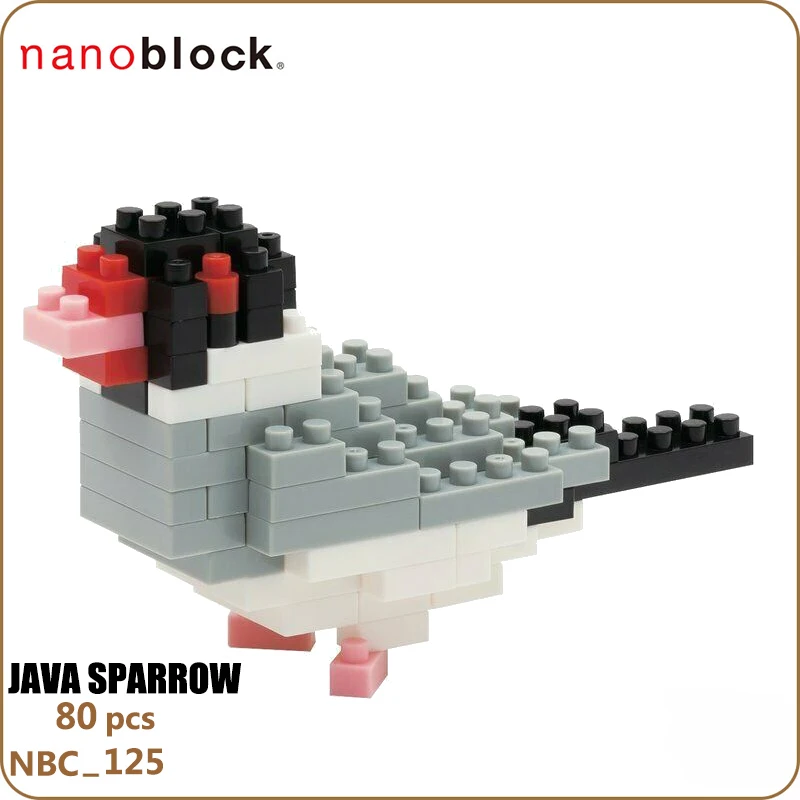 Новые Строительные блоки Nanoblock Java Sparrow NBC 125 80 шт. микроразмера обучающие игрушки