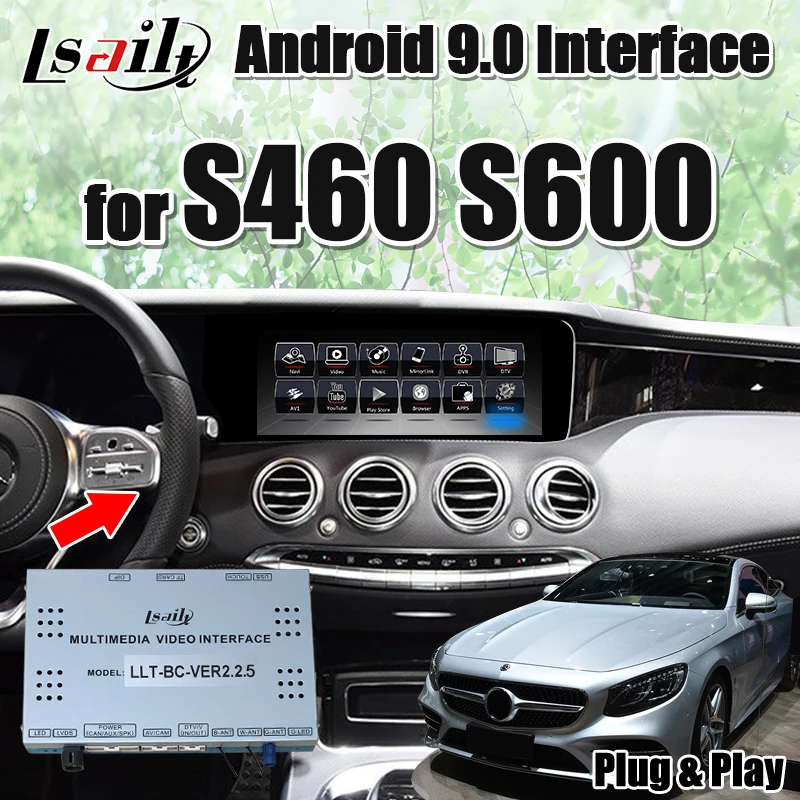 Мультимедийный видеоинтерфейс Lsailt CarPlay и Android для Mercedes Benz S class S400 S600 2012 17 с YouTube GPS
