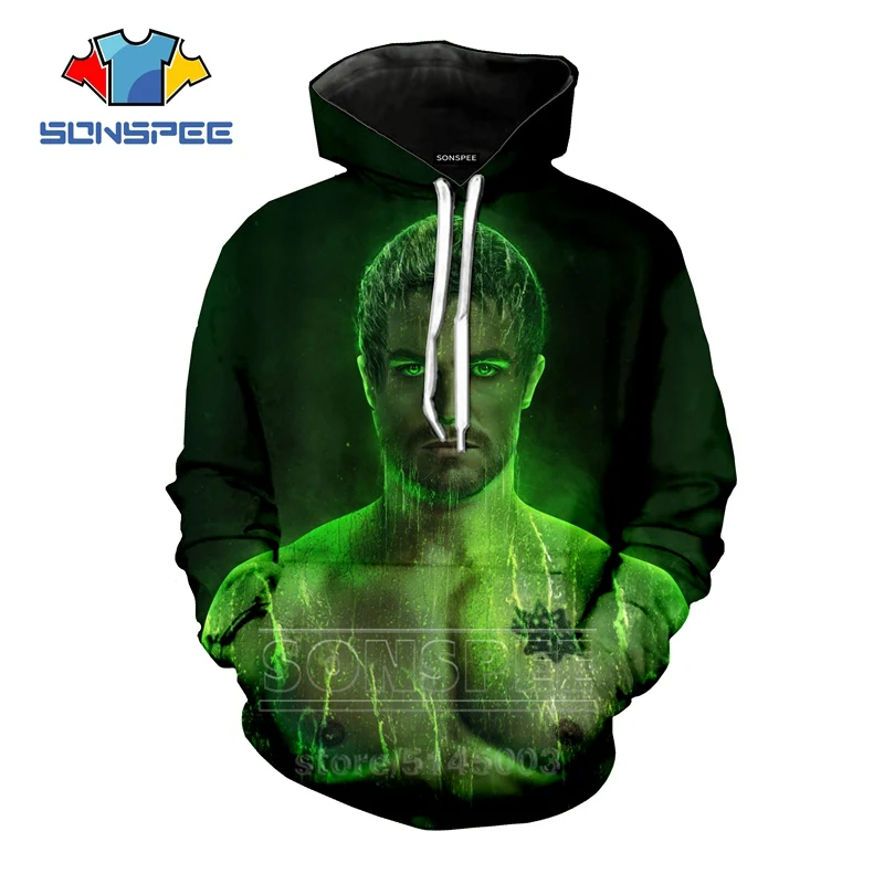 Толстовки "Стрела", новинка, для мужчин и женщин, Оливер Квин, толстовка, 3D принт, ТВ, унисекс, с длинным рукавом, в стиле хип-хоп, топ с круглым вырезом, Harajuku, пуловер, C073-4