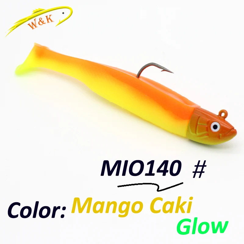 Mango Caki 140 Приманка Minnow T140, набор 45 г, 12 см, Мягкая приманка для ловли на щуку, приманка для ловли рыбы, двойной цвет, наживка из винила, набор из двух штук, мягкие приманки - Цвет: Mango Caki 140